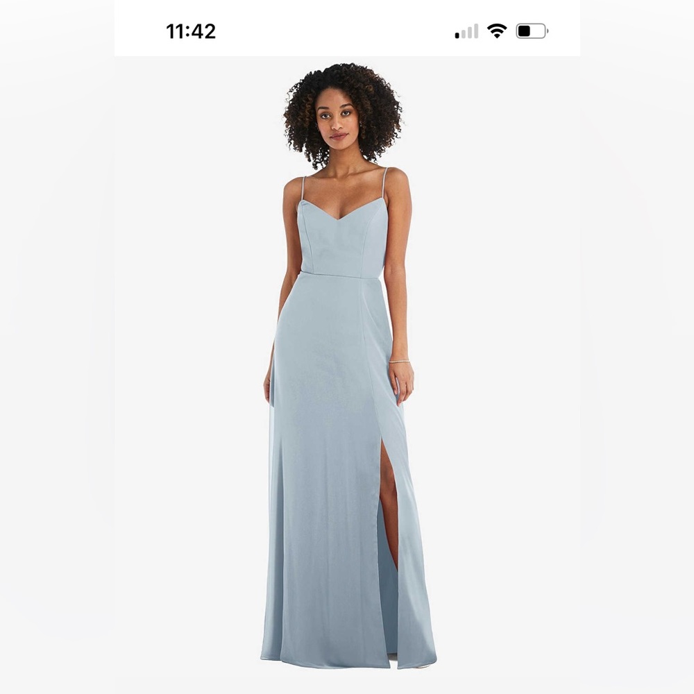 TIE-BACK CUTOUT MAXI DRESS WITH FRONT SLIT IN: THE DESSY GROUP bridesmaid dress